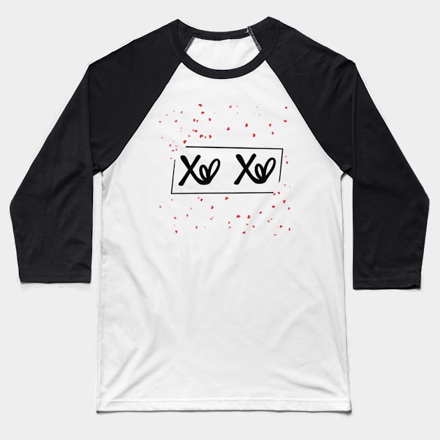 Valentine Xo Xo Baseball T-Shirt by Xatutik-Art